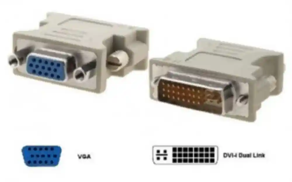 Adaptador DVI-I 24+5 Pines Macho A VGA Hembra Analógico Pasivo Adaptador DVI-I 24+5 Pines Macho A VGA Hembra Analógico Pasivo