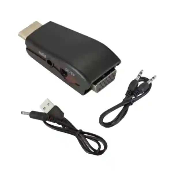 Adaptador Conversor HDMI A VGA Con Chip Activo Audio Y Alimentación USB Adaptador Conversor HDMI A VGA Con Chip Activo Audio Y Alimentación USB