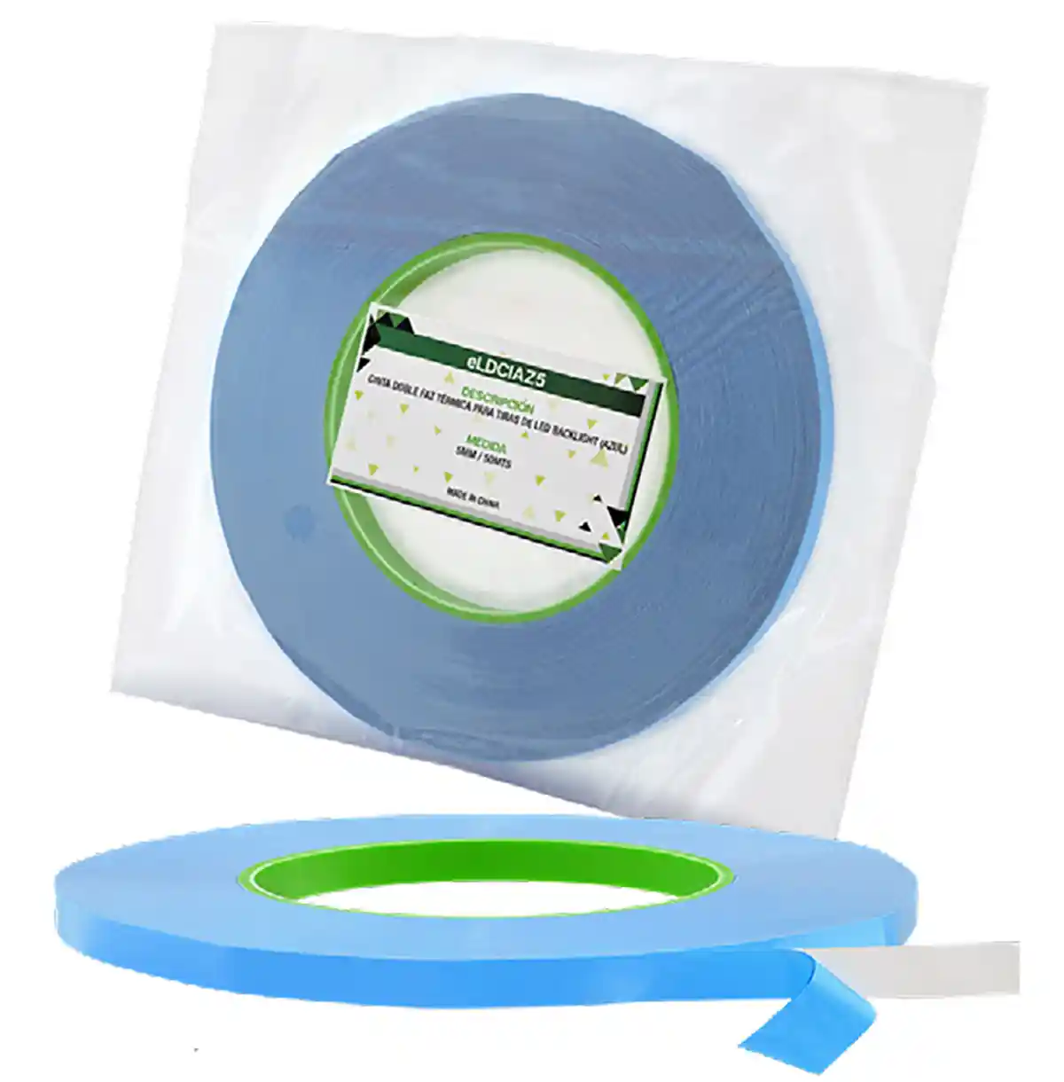 Cinta Bifaz Térmica para Pegado y Disipación de Tiras LED Backlight TV 5MM X 50MT