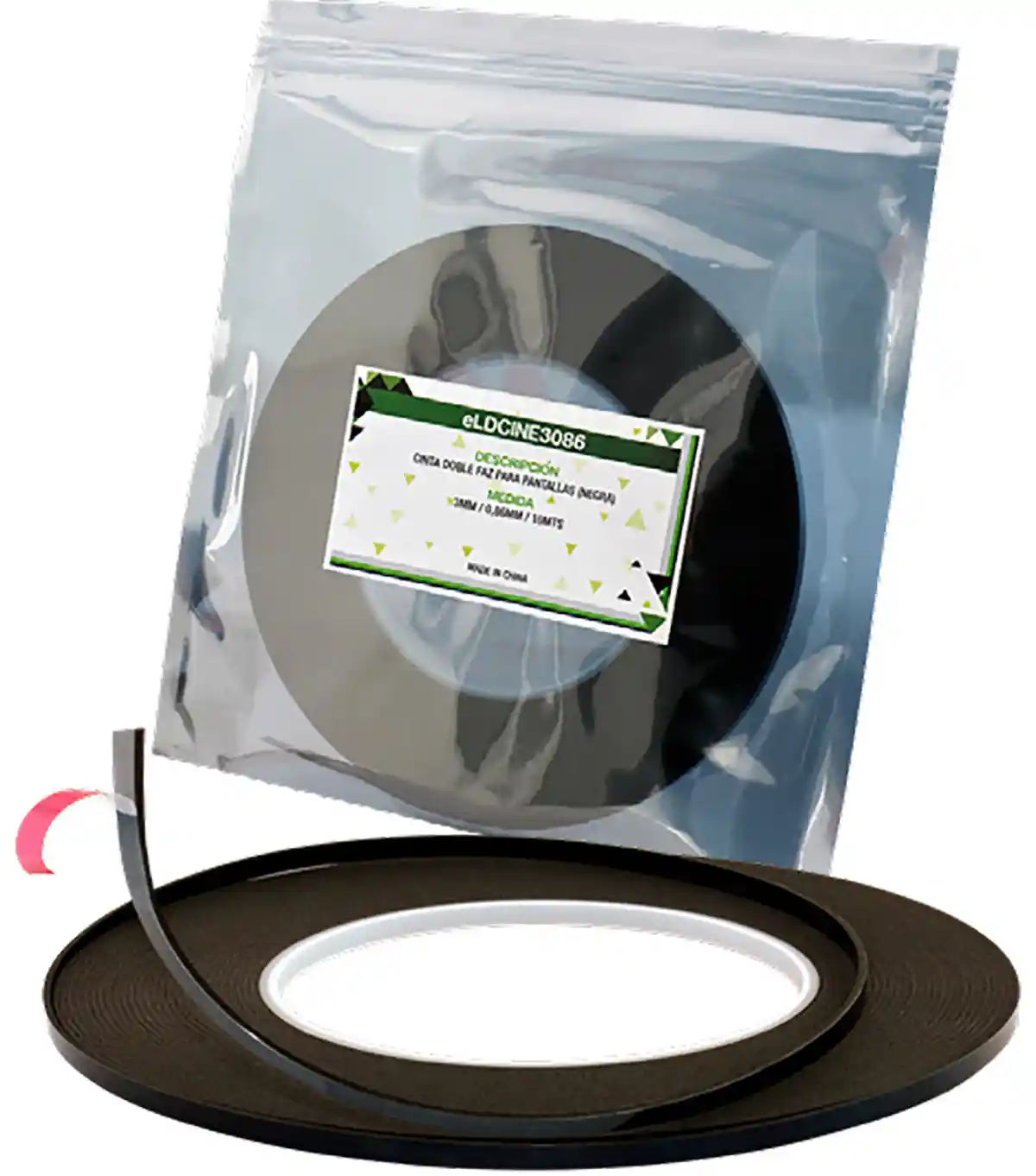 Cinta Bifaz de Alta Adherencia para Pantallas y Displays de TV 3MM X 0,86MM X 10MT