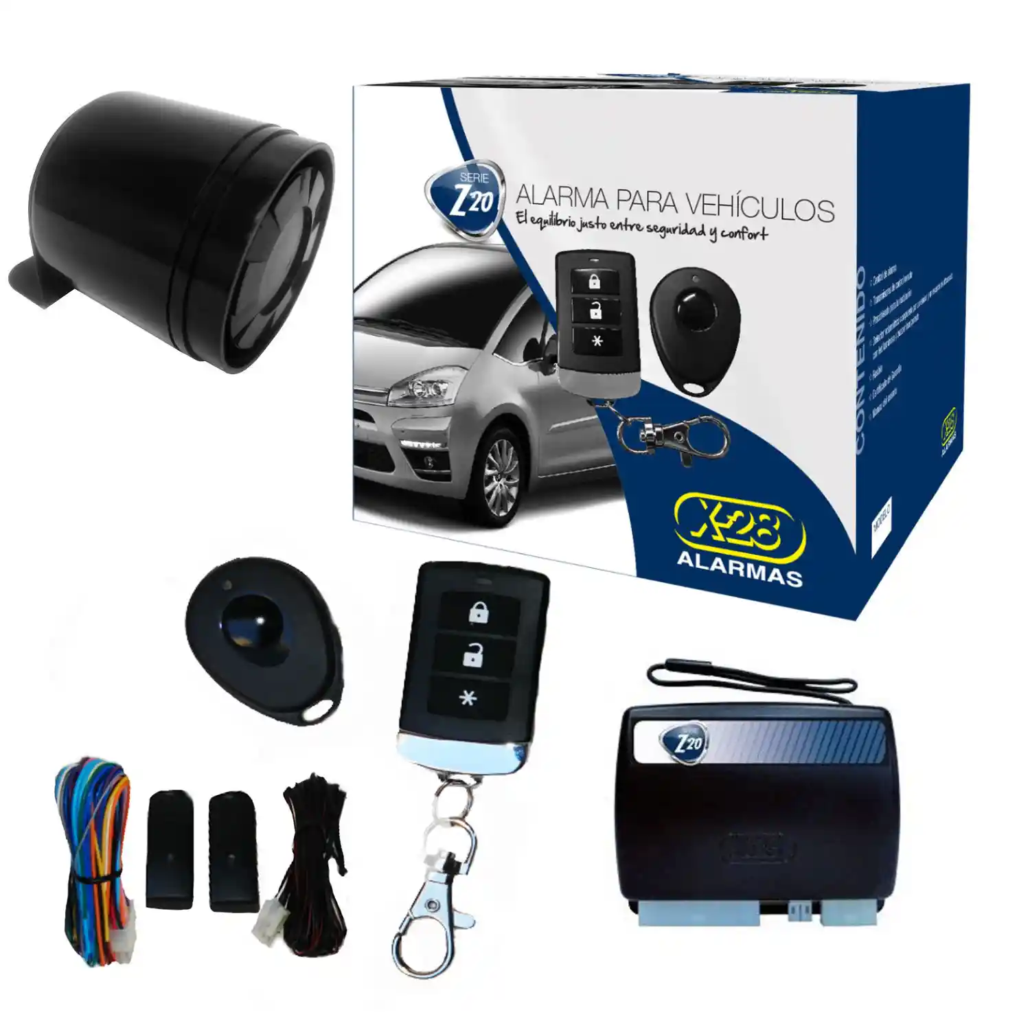 Alarma auto X28 Z20 RS con sensor volumetrico (ultrasonido) antiasalto presencia Alarma auto X28 Z20 RS con sensor volumetrico (ultrasonido) antiasalto presencia